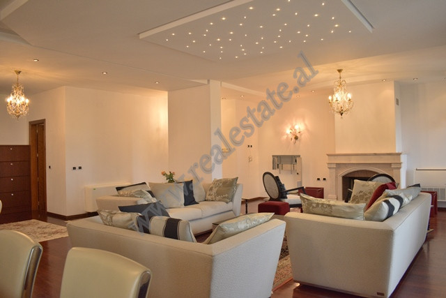 Four bedroom apartment for rent in Ismail Qemali Street, in the ish Blloku area, in Tirana, Albania.